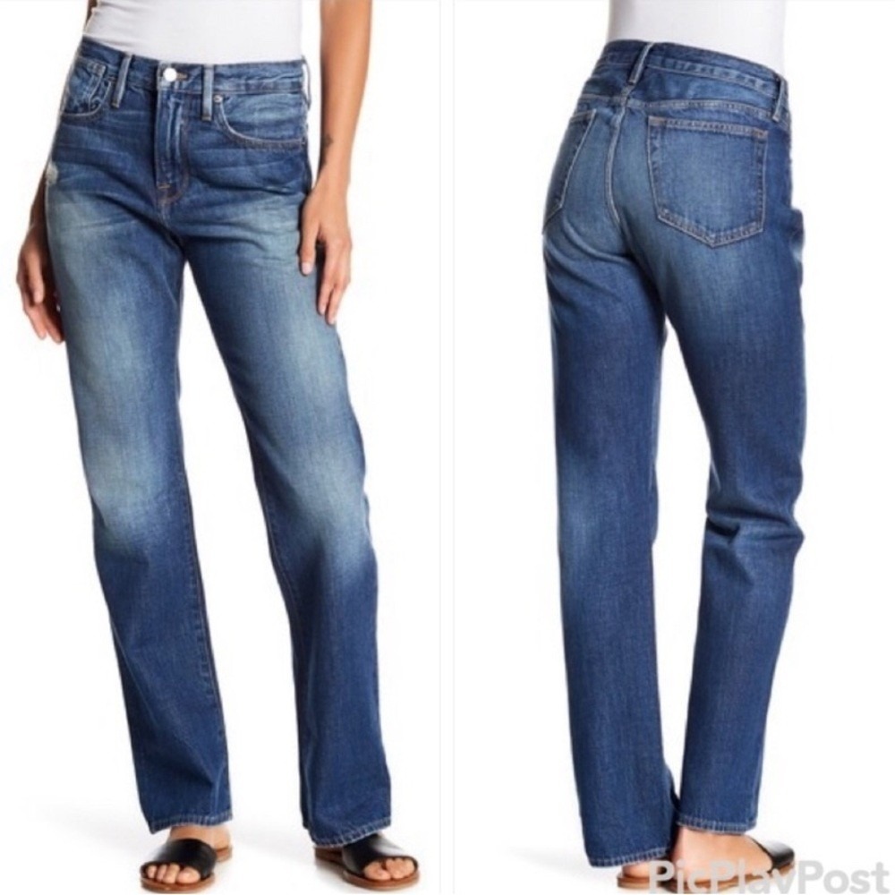 Frame Denim Le Oversized Distressed Loose Fit Relaxed Straight Jean Tipton Sz 29
